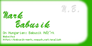 mark babusik business card